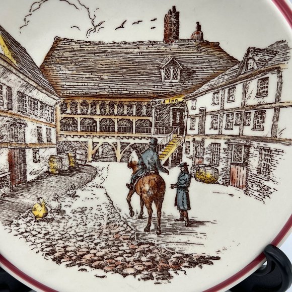 Vernon Kilns Bits of Old England Collectible Plate No. 7 Man on Horseback 8.25" - Picture 3 of 6